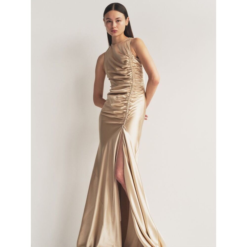 NWT Alejandra Alonso Rojas Ruched Tank Gown Size 4 $2795 - Picture 2 of 12